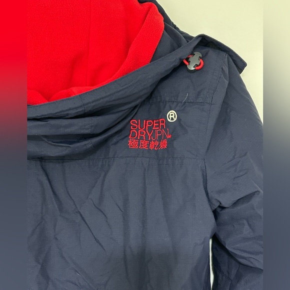Superdry Womens Pop Zip Hooded Arctic Navy and Red Jacket Size Small - Picture 5 of 14
